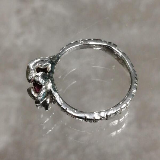 Anello artigianale Rubis in argento 925 e rubino