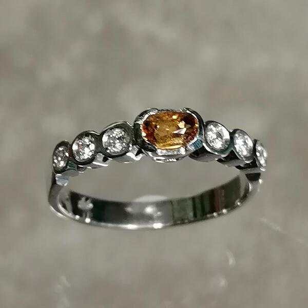 Anello Edy argento con citrino e zirconi