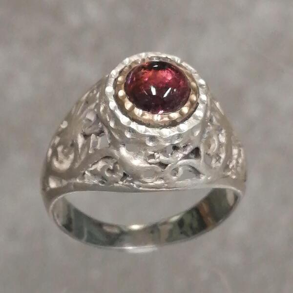 ANELLO ROSINA IN ARGENTO E TORMALINA ROSA MIS 16