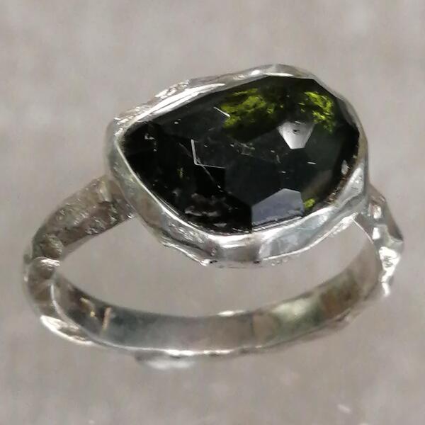 ANELLO ARGENTO TORMALINA VERDE CM 2ì1,2 X 1 MIS 13