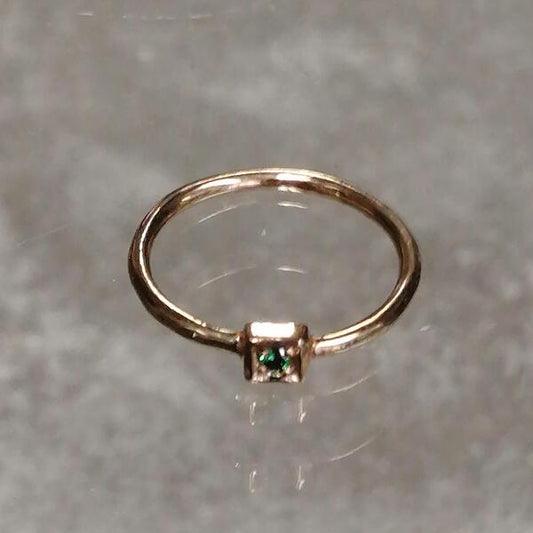 Anello Quadrum in bronzo rosso satinato e tsavorite