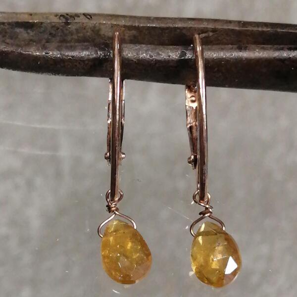 Orecchini Hele in argento rose con gocce di citrini