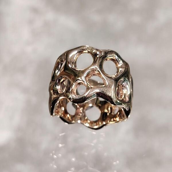 Anello donna Lava Aurea in bronzo artigianale