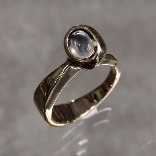 Anello Drin in bronzo satinato e labradorite