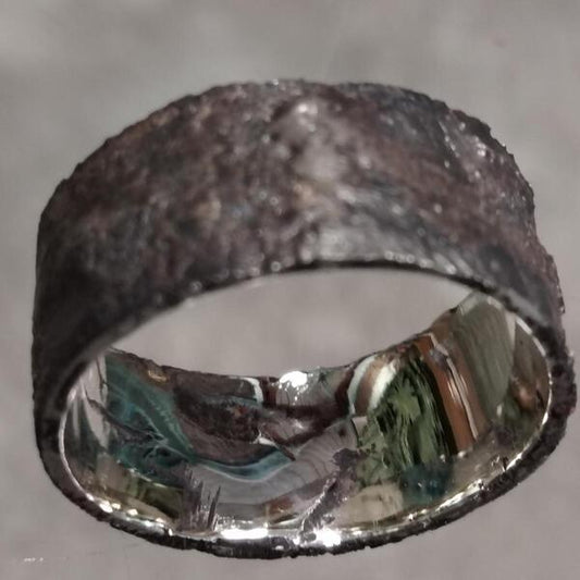 anello artigianale Terra in argento 925