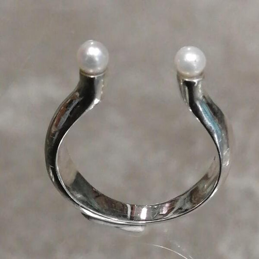 Anello Sussurro di  perle in argento 925 fatto a mano, gioiello artigianale
