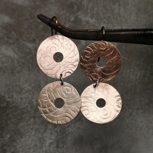orecchini doppio cerchio in bronzo