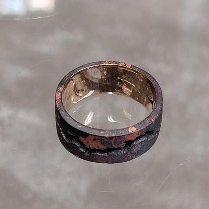 anello uomo artigianale Crash in bronzo