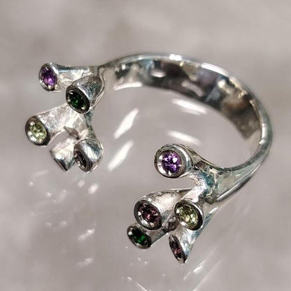 Anello artigianale Armonia Cromatica in argento 925