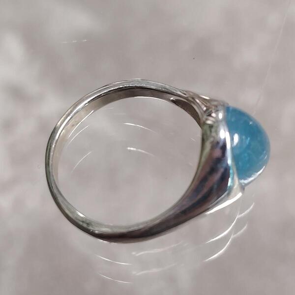 anello Luce d acqua argento e acquamarina