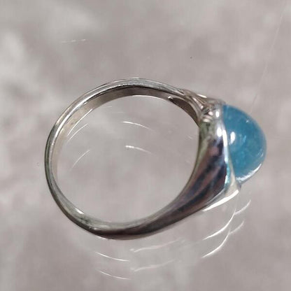 anello Luce d acqua argento e acquamarina