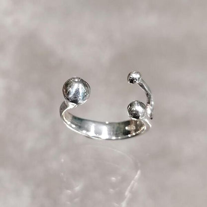 Anello Nodo di Luce in Argento 925 con 3 Palline | Fatto a Mano Senza Nichel