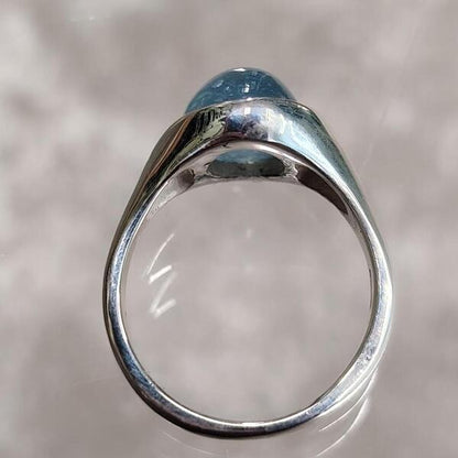 anello Luce d acqua argento e acquamarina
