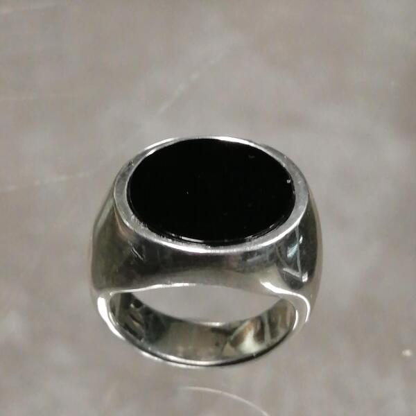 Anello artigianale Sonny  mignolo argento e onice