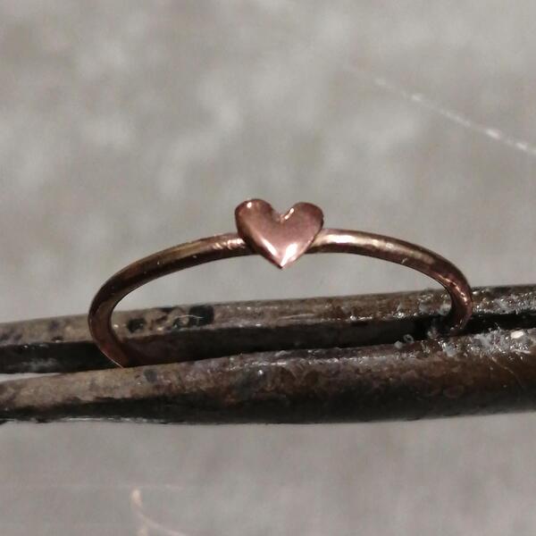 anello  Elaria minimal cuore in bronzo