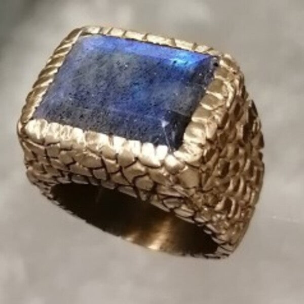 anello Eterna in bronzo e labradorite