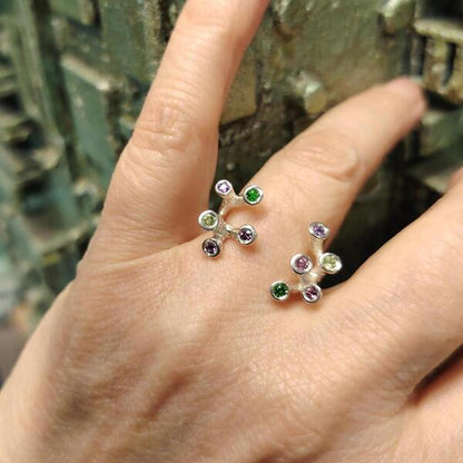 Anello artigianale Armonia Cromatica in argento 925