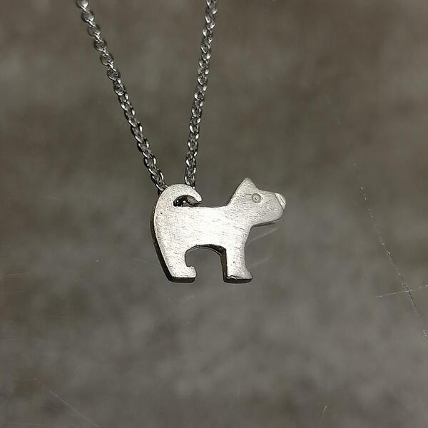 ciondolo artigianale  Cane in argento 1 cm
