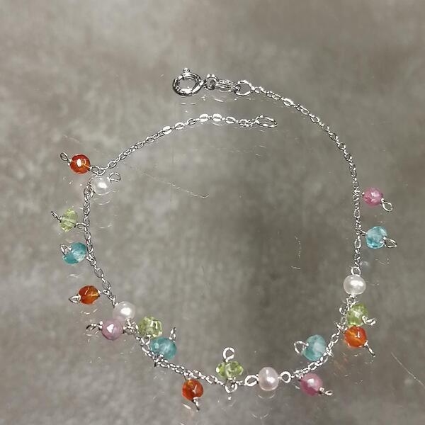 Bracciale Allegria minimal in argento corniole perle apatiti tormaline bracciale minimal