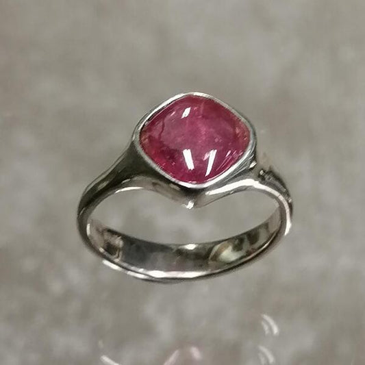 anello Idril in argento 925 e tormalina rosa mis 13