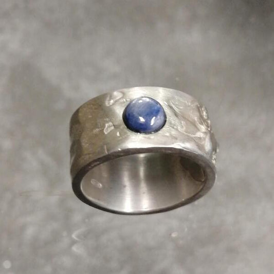 anello neolitico argento 925 e cianite
