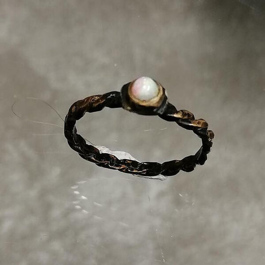 anello Opy opale in bronzo brunito