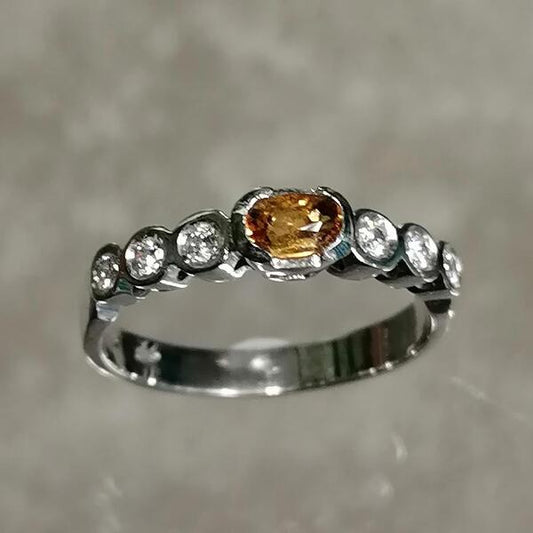Anello Edy argento con citrino e zirconi
