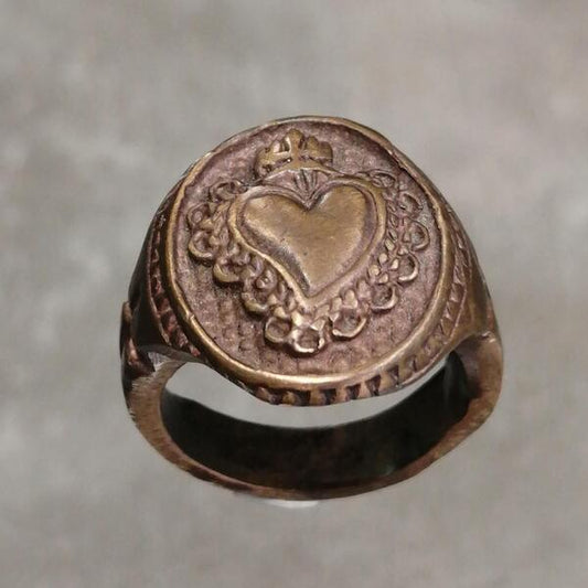 Anello Cuore sacro in bronzo mis 17