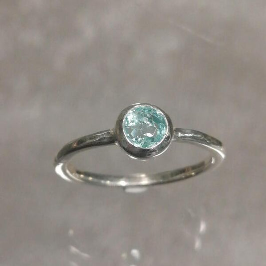 Anello Tiffy in bronzo e topazio azzurro mis 15