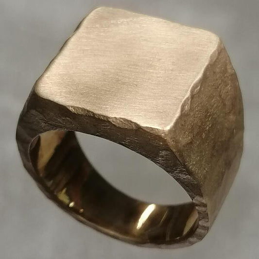 ANELLO SAVOIA IN BRONZO MARTELLATO E SABBIATO