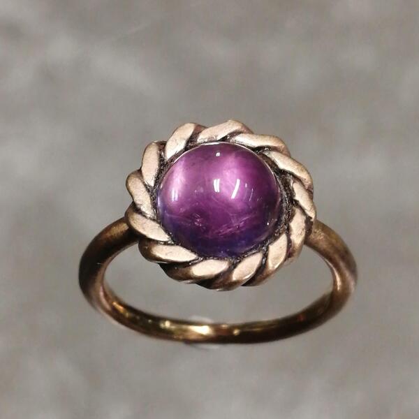 ANELLO BRONZO E AMETISTA MIS 10