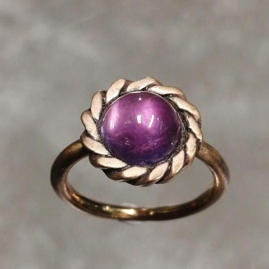 ANELLO BRONZO E AMETISTA MIS 10