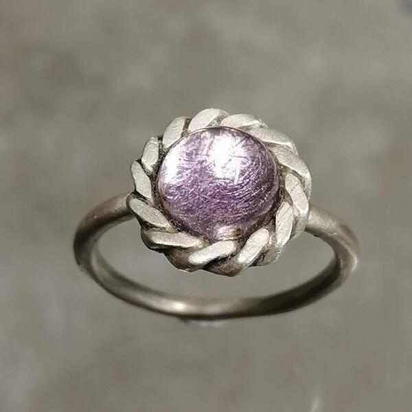 ANELLO ARTIGIANALE DONNA TORTIGLIONE ARGENTO 925 E AMETISTA