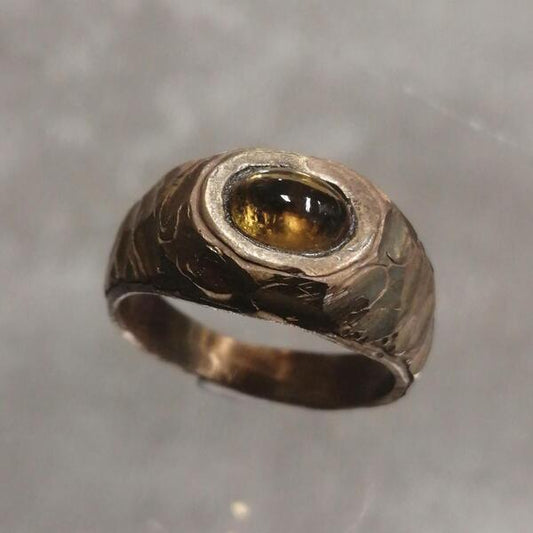 ANELLO CLAC IN BRONZO E CITRINO
