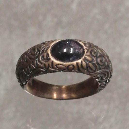 ANELLO LIU IN BRONZO E IOLITE MIS 14