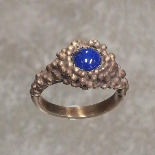 ANELLO BALL IN BRONZO E LAPISLAZZULO MIS 12
