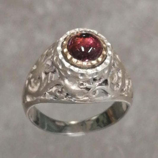 ANELLO ROSINA IN ARGENTO E TORMALINA ROSA MIS 16