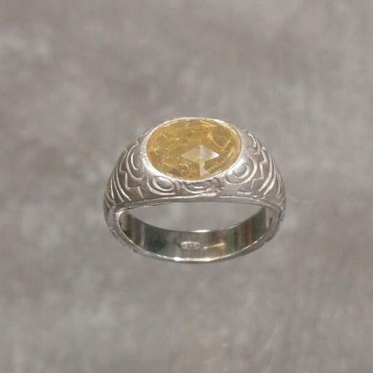 ANELLO  HOP CON OPALE GIALLO MIS 14