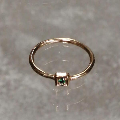 Anello Quadrum in bronzo rosso satinato e tsavorite