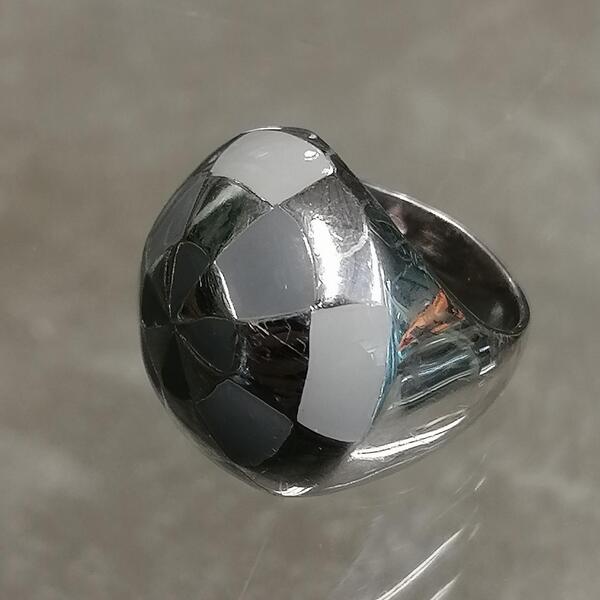 Anello artigianale Tipon in argento 925  e smalto