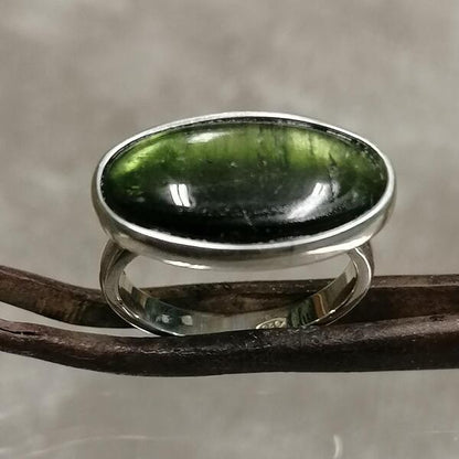 Anello Monia in argento e tormalina verde misura 14