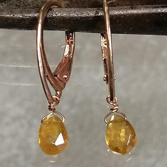 Orecchini Hele in argento rose con gocce di citrini