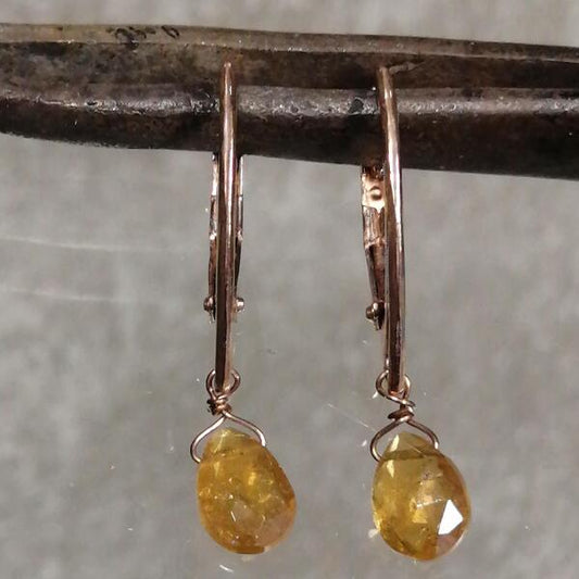 Orecchini Hele in argento rose con gocce di citrini