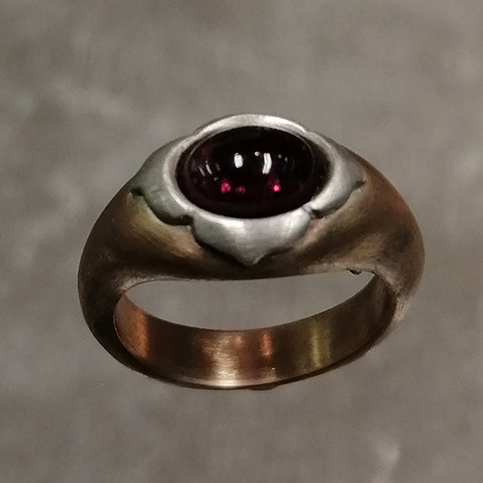 Anello Sarah in bronzo e argento con tormalina rosa