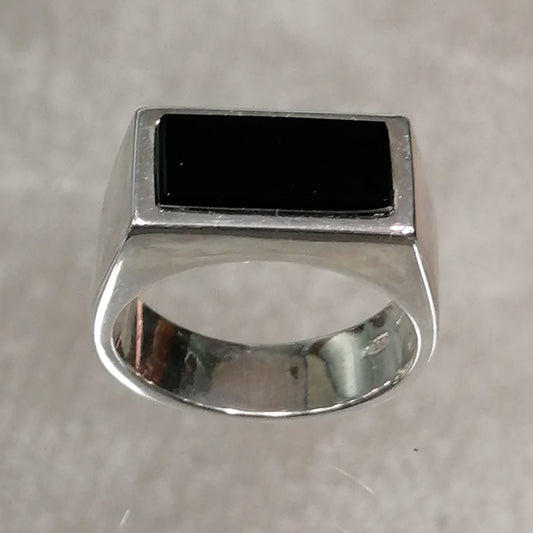 Anello Ted uomo in argento con onice