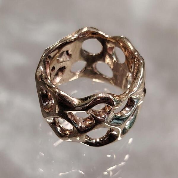 Anello donna Lava Aurea in bronzo artigianale