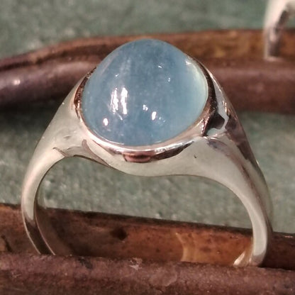 anello Luce d acqua argento e acquamarina