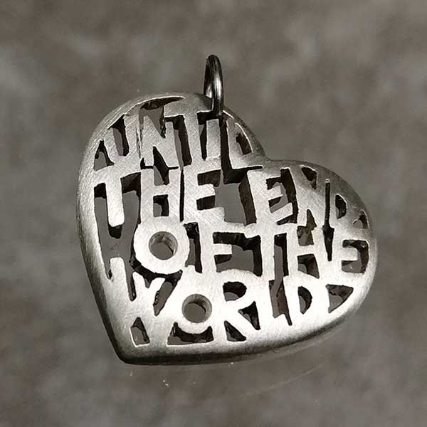 Ciondolo Cuore Until The End of The World in argento 925 satinato