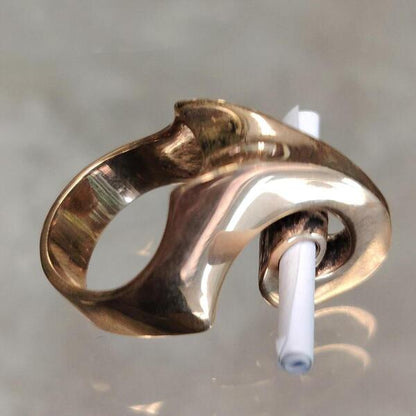 Anello porta messaggio in bronzo rosso artigianale fatto a mano