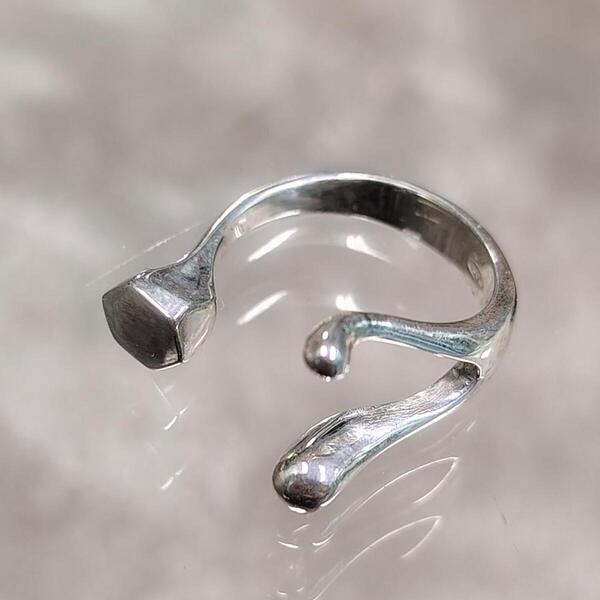 anello Flux in Argento 925 Senza Nichel | Anello Artigianale Contemporaneo